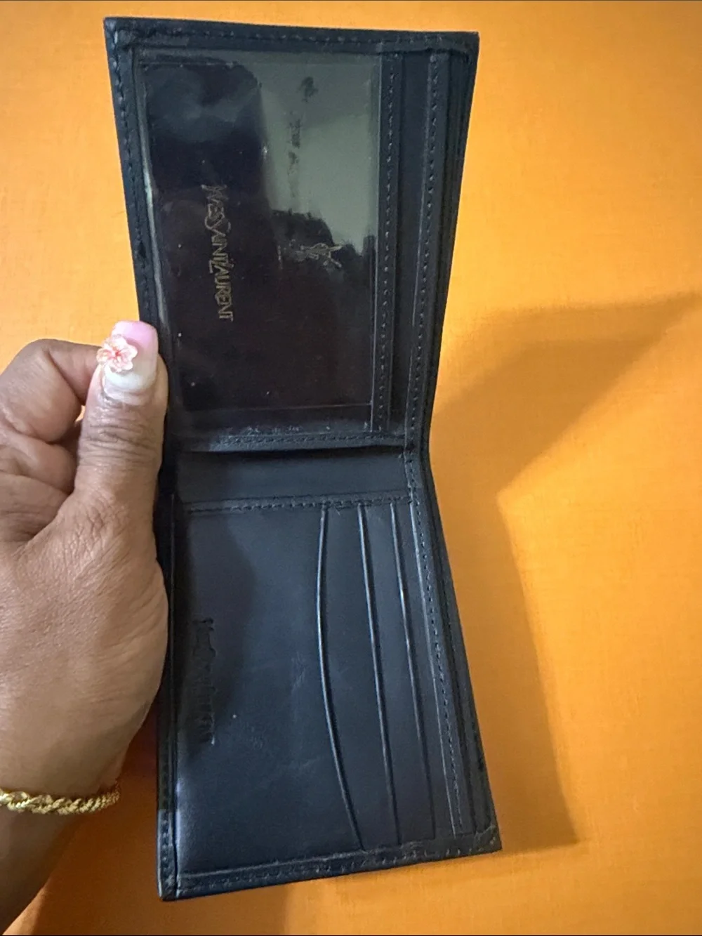 Saint Laurent Black Leather Wallet with YSL Monogram